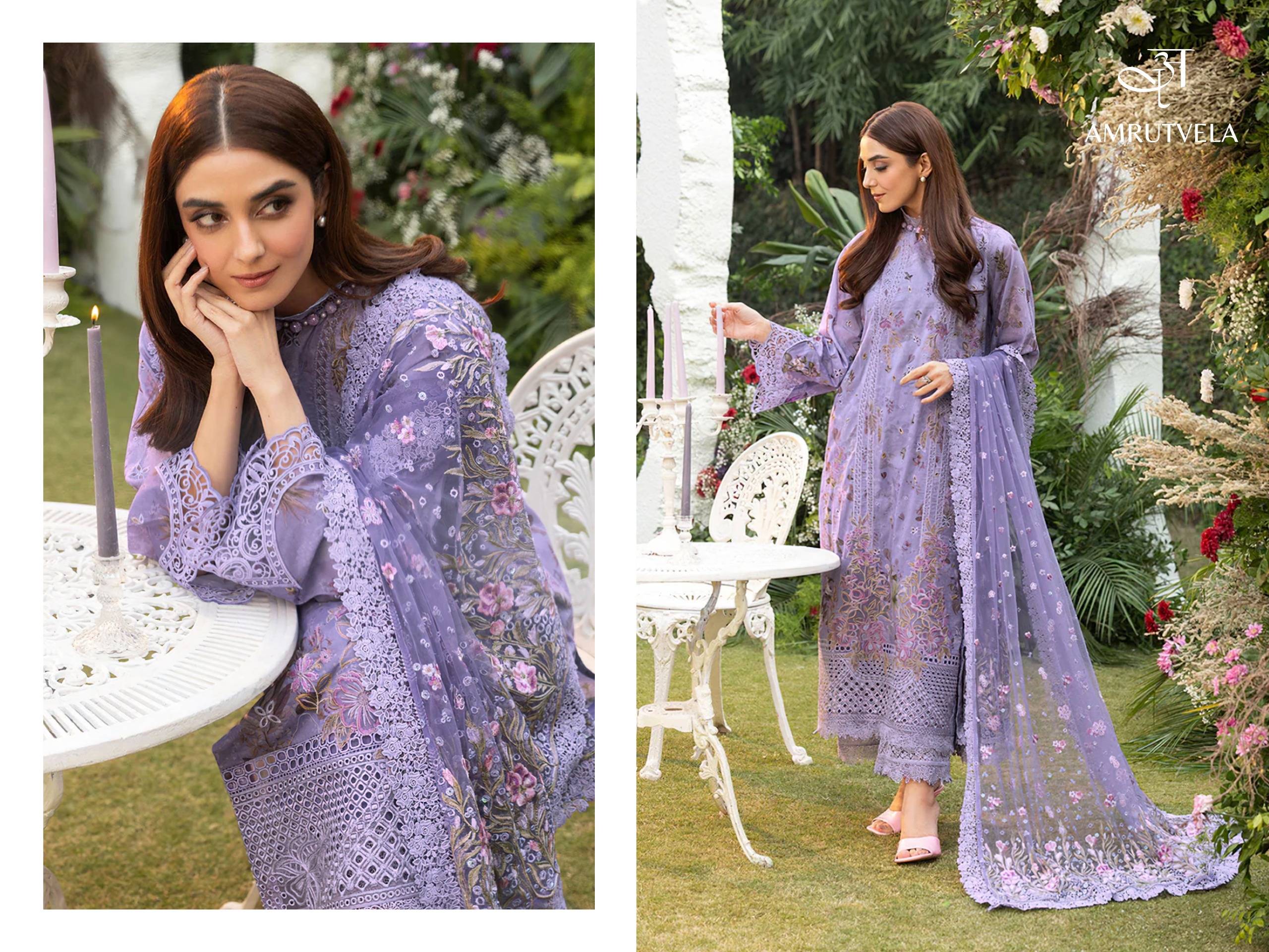 Sobia Nazir Lawn by Amrutvela Textile 1001 to 1006 Series Indian Traditional casual wear Pakistani pure cotton dresses At Wholesale Price
